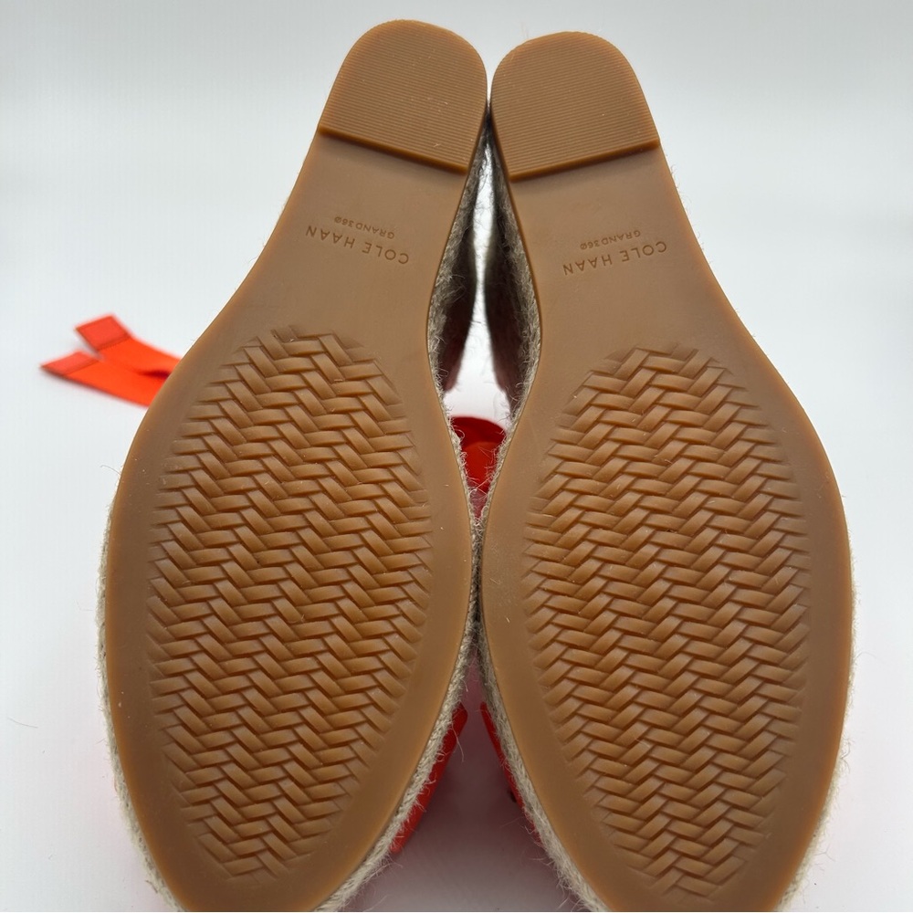 New Cole Haan Orange Cloudfoam Espadrille Wedge Sandals size 7 - Picture 7 of 13